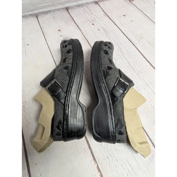 Austin Grey Tapestry Klogs Black Slip Resistant Size 9 - Picture 3 of 8